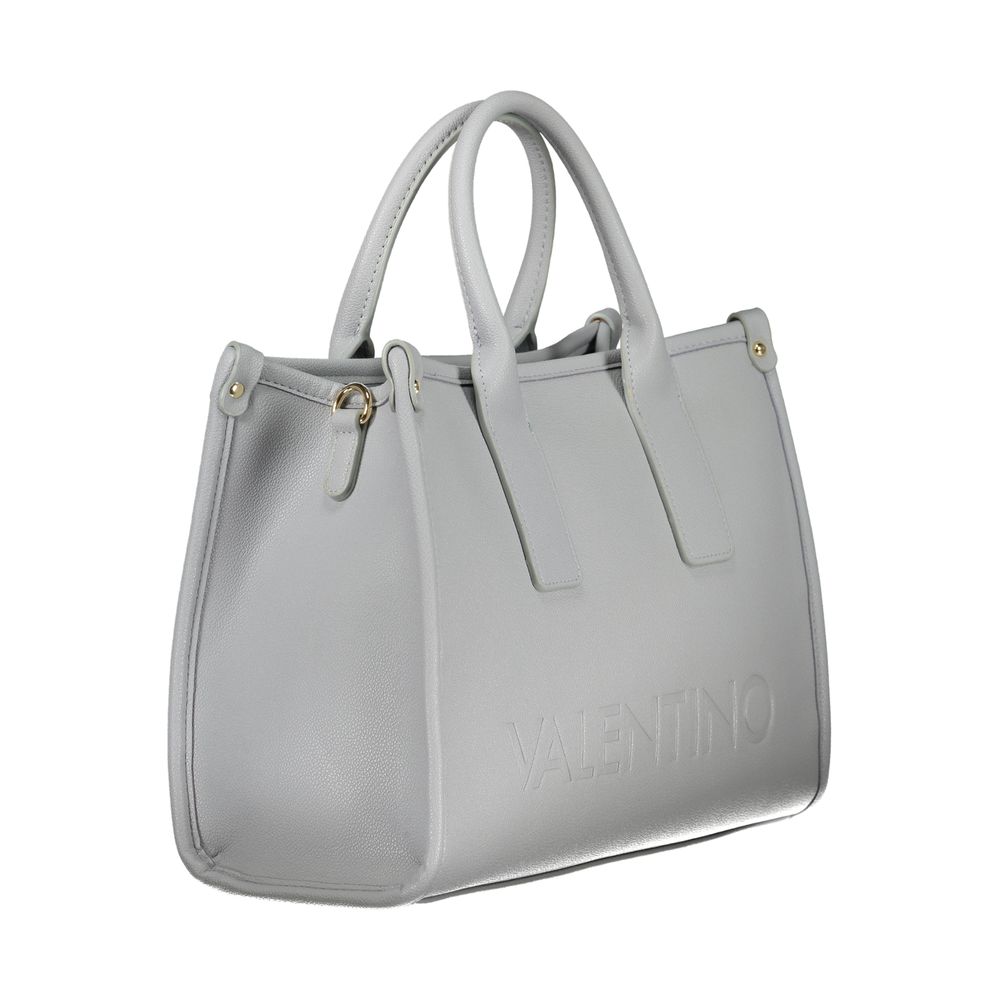 Mario Valentino Blue Leather-Finish Handbag with Dual Straps