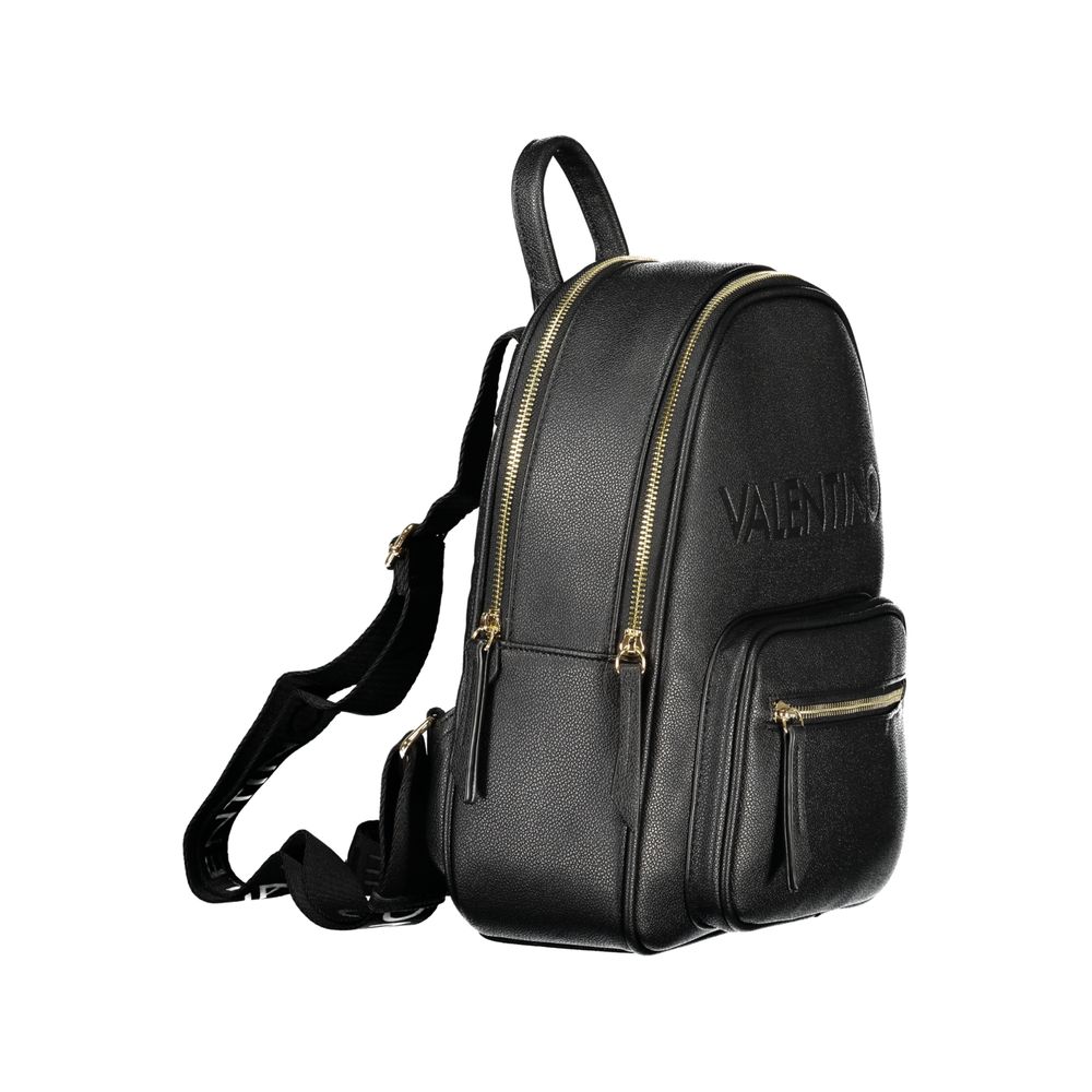 Mario Valentino Black Recycled Backpack with Adjustable Straps