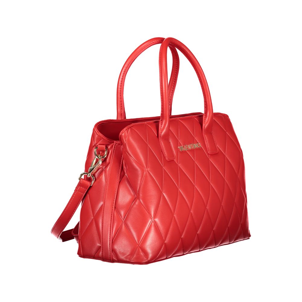 Mario Valentino Red Leather Handbag with Adjustable Strap