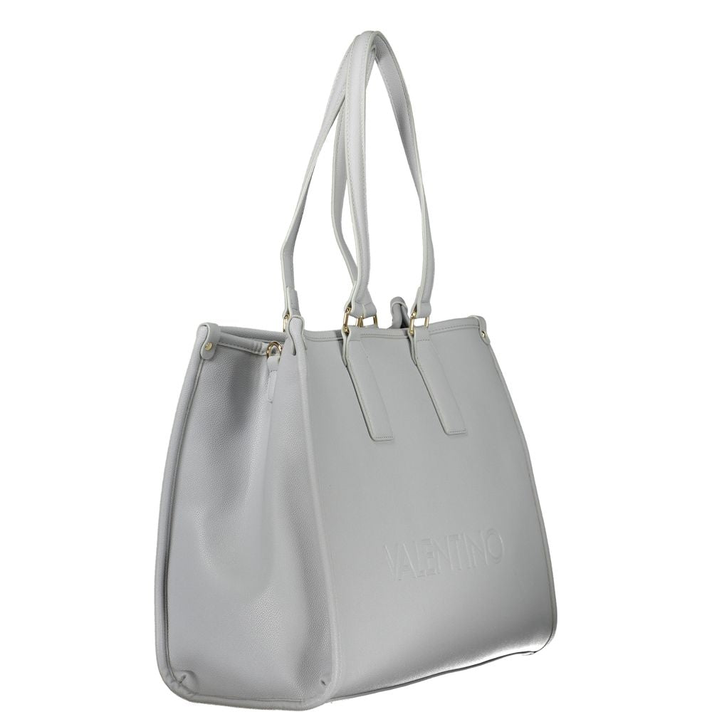 Mario Valentino Blue Leather-Finish Handbag with Versatile Straps