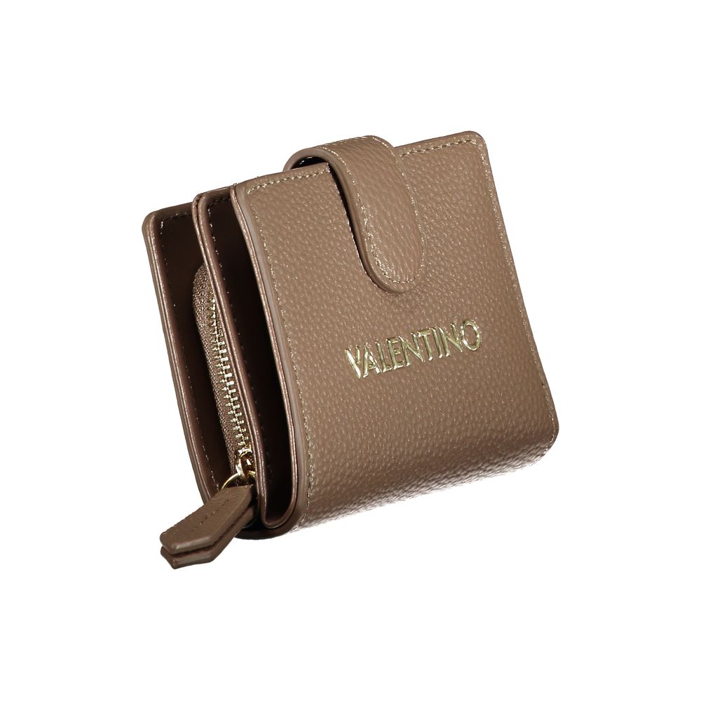 Mario Valentino Brown Leather Wallet with Coin Purse and Double Card Spaces