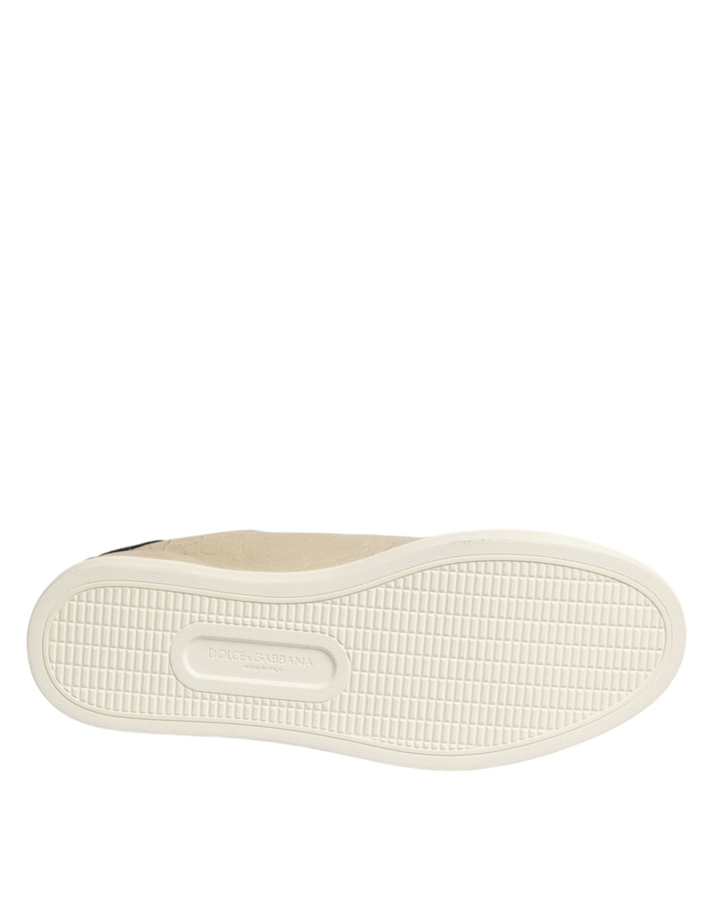 Dolce & Gabbana Beige London Low Top Leather Sneakers