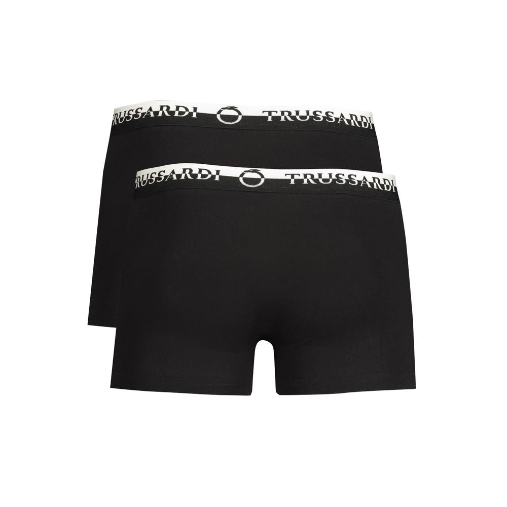 Trussardi Black Cotton Underwear - Bi-Pack Boxers