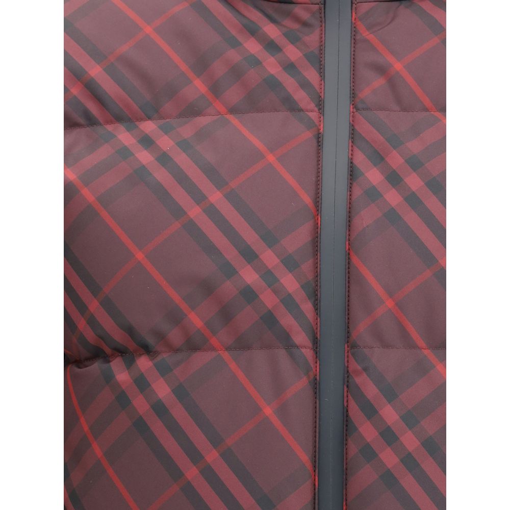Burberry Red Check Ambleside Puffer Jacket