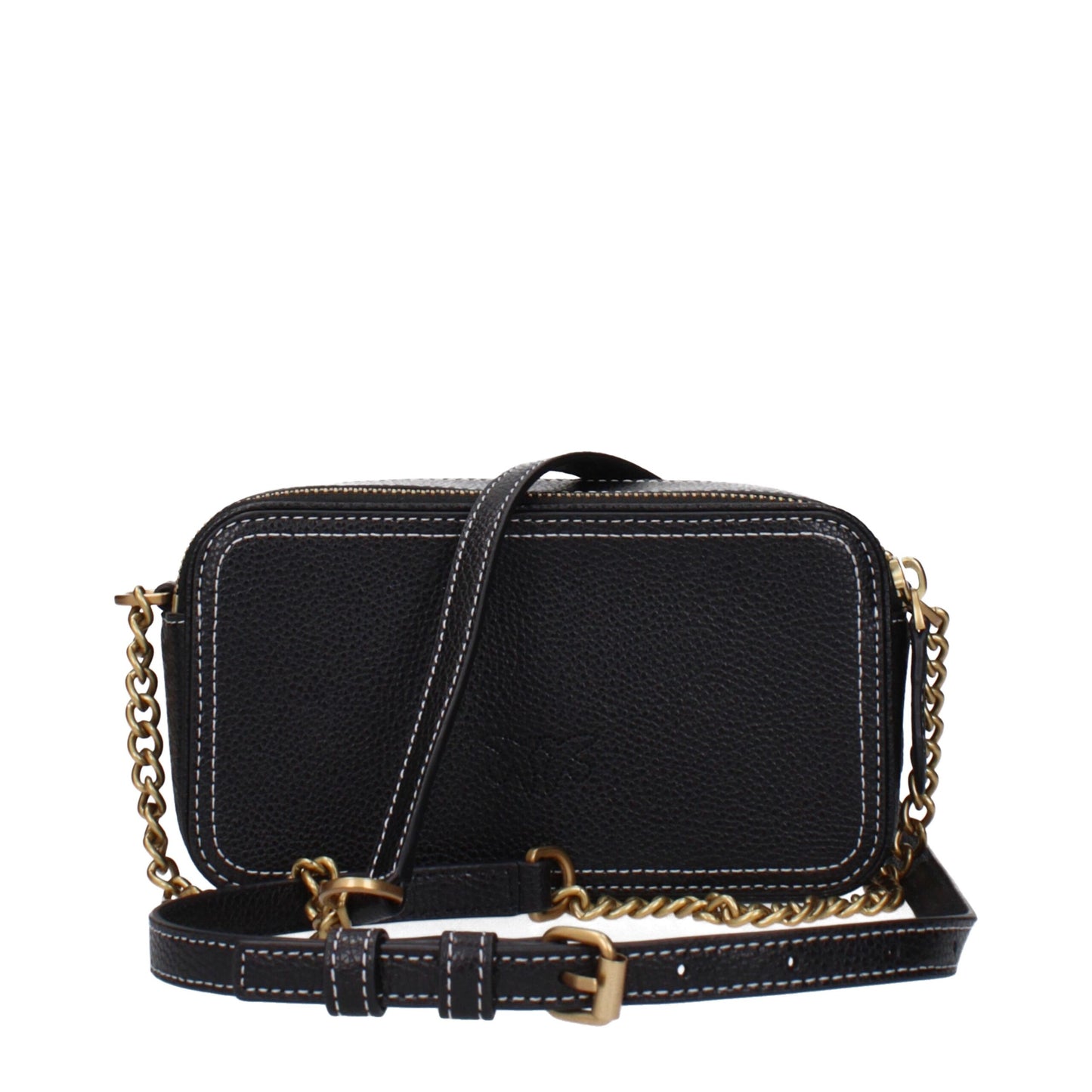PINKO Black Leather Crossbody Bag: A Chic Statement Piece