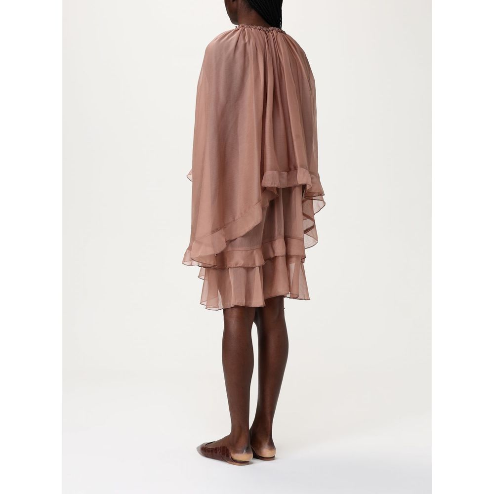 Tpn Beige Silk Casual Dress