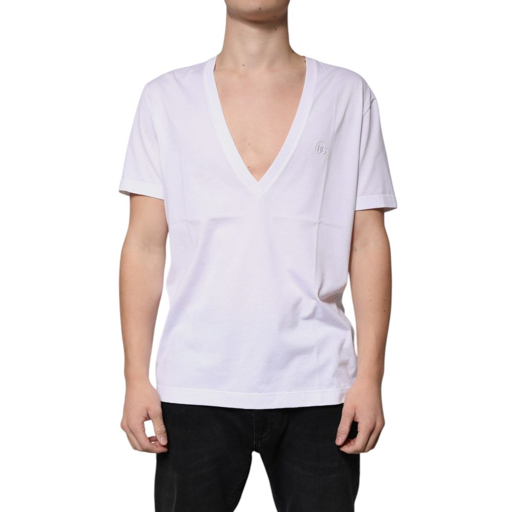Dolce & Gabbana White Cotton T-Shirt - Elevated Casualwear