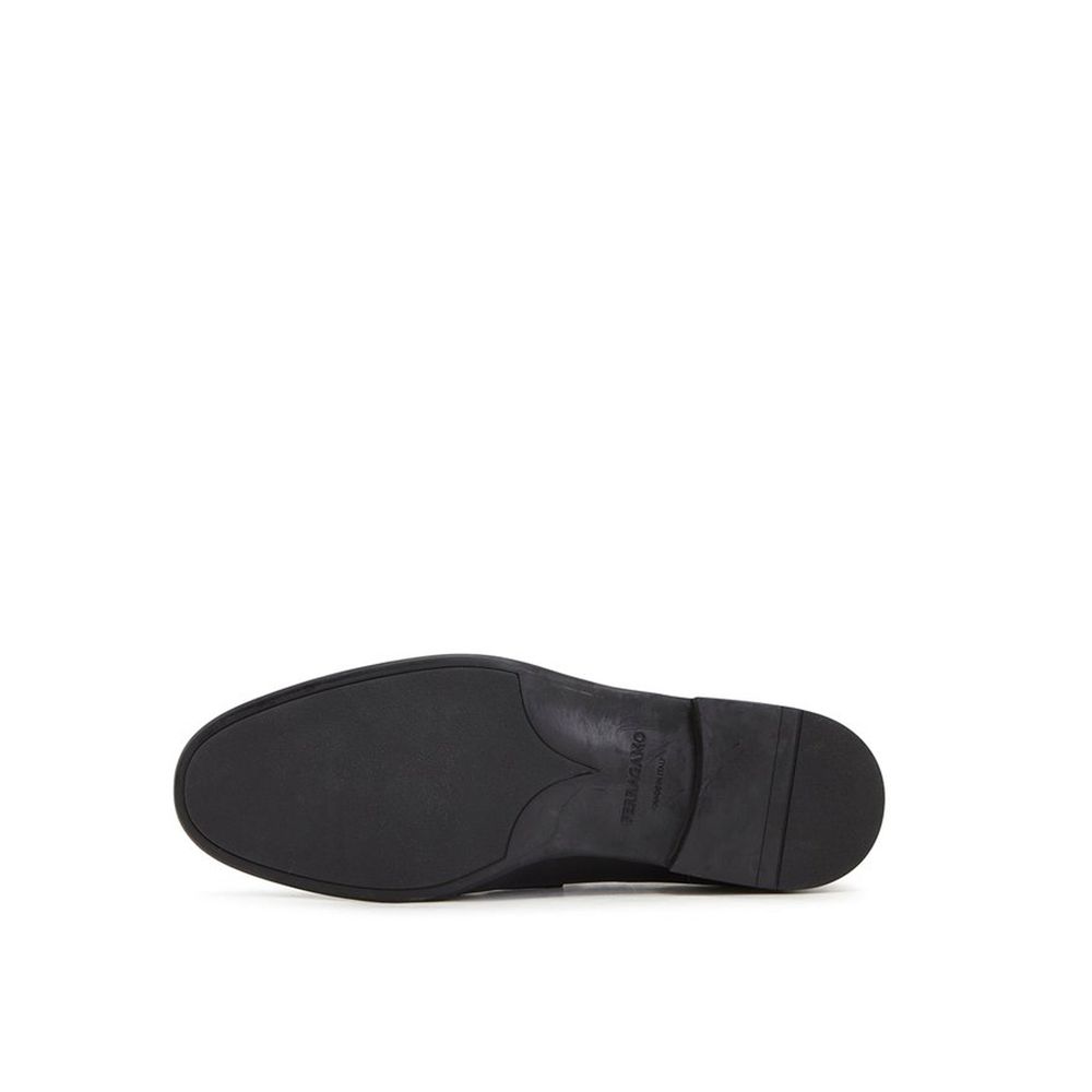 Salvatore Ferragamo Black Calfskin Slip-On Loafers for Men