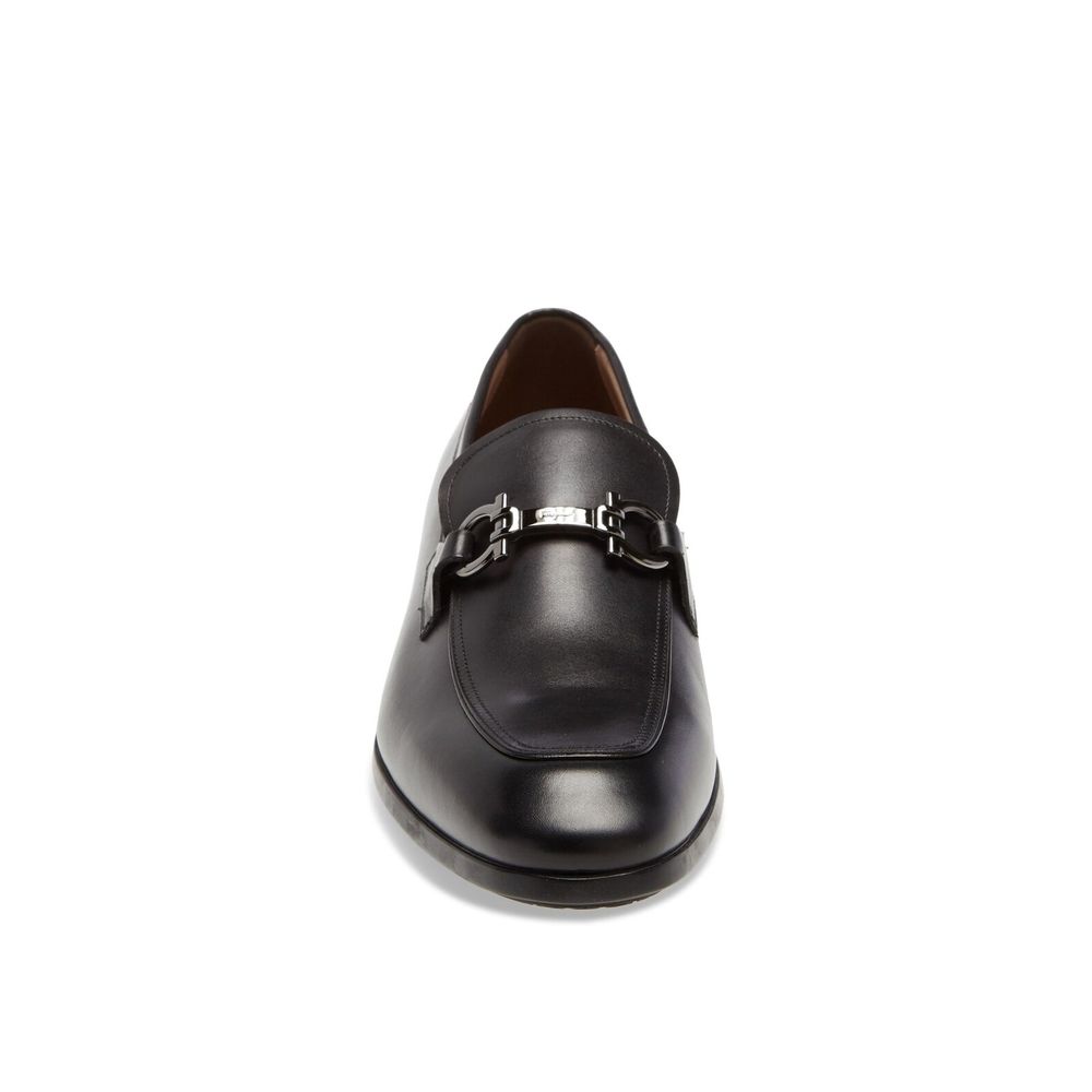 Salvatore Ferragamo Black Calfskin Slip-On Loafers for Men
