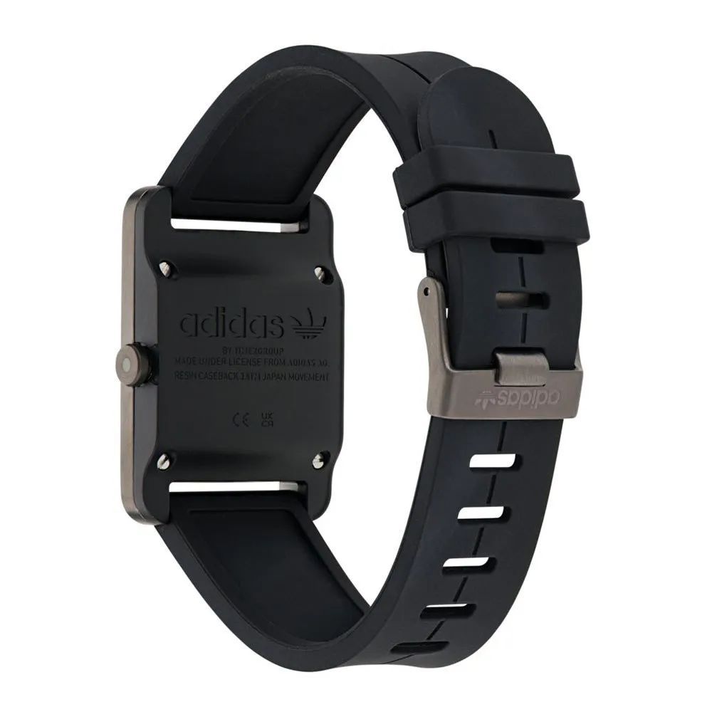 Adidas Black Synthetic Sport Watch - Stylish Grey Dial & Durable Silicone Strap