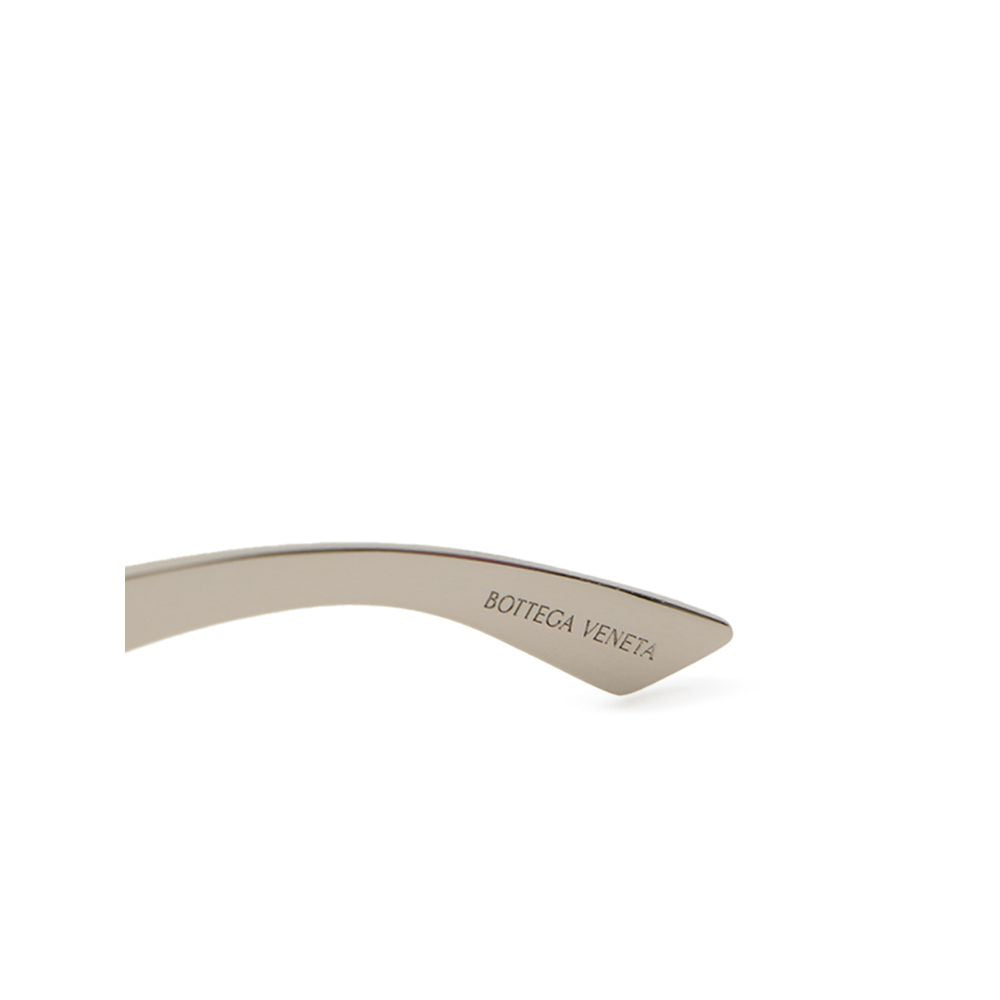 Bottega Veneta Women's Sunglasses – Silver Metal Wraparound Frame, Dark Gray Lenses