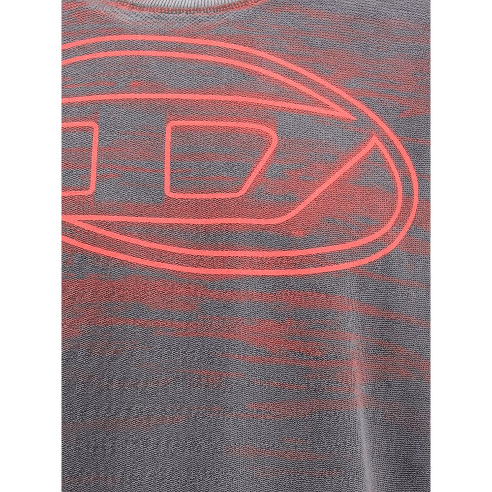 Diesel Gray Cotton Sweatshirt – Vintage-Inspired Statement Piece