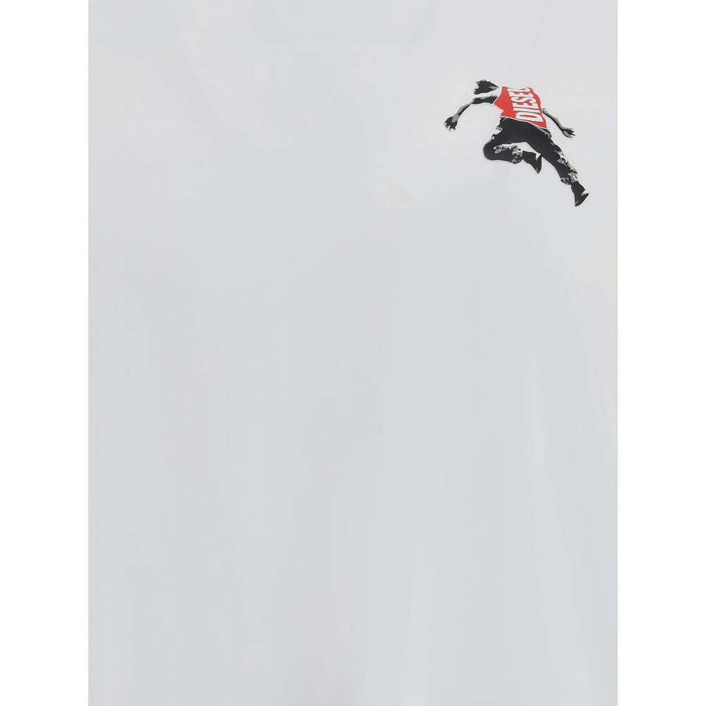 Diesel T-Adjust-T3 White Cotton T-Shirt