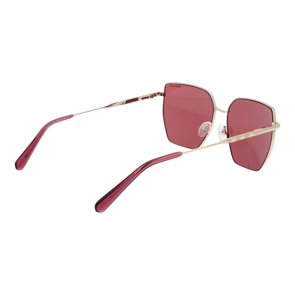 Gant Women’s Gold Square Frame Sunglasses with Pink Lenses