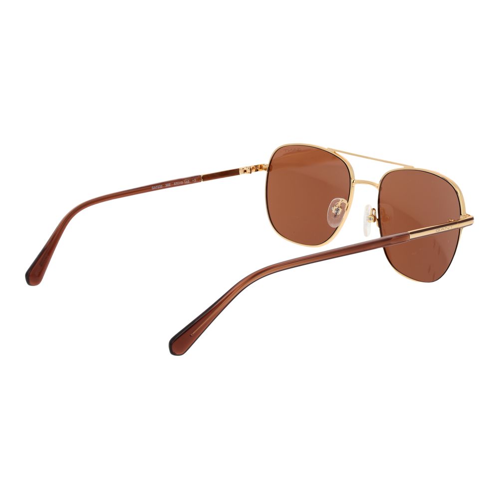 Gant Gold Metal Sunglasses – Aviator Style with Brown Lenses