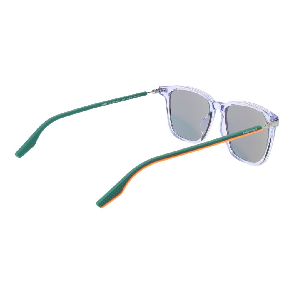 Converse Unisex Sunglasses – Blue Rubber Square Frame, Mirrored Lenses