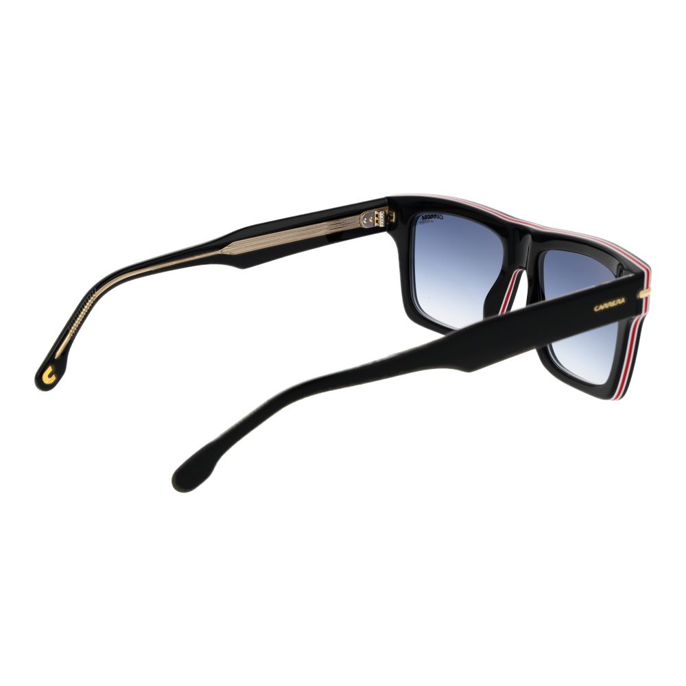 Carrera Unisex Sunglasses – Black Square Frame, Blue Gradient Lenses
