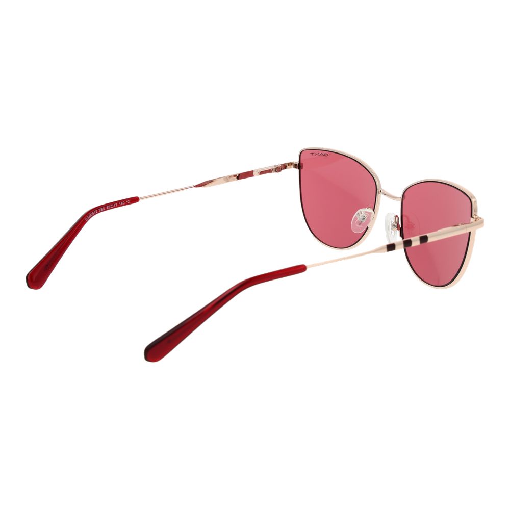Gant Women’s Rose Gold Cat Eye Sunglasses with Red Lenses