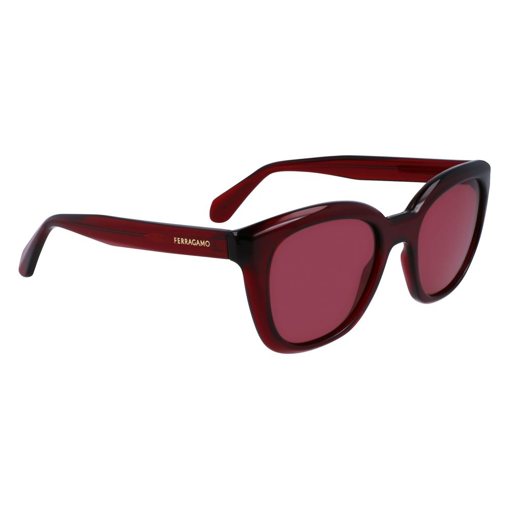 Ferragamo Women’s Sunglasses – Red Injected Cat Eye Frame