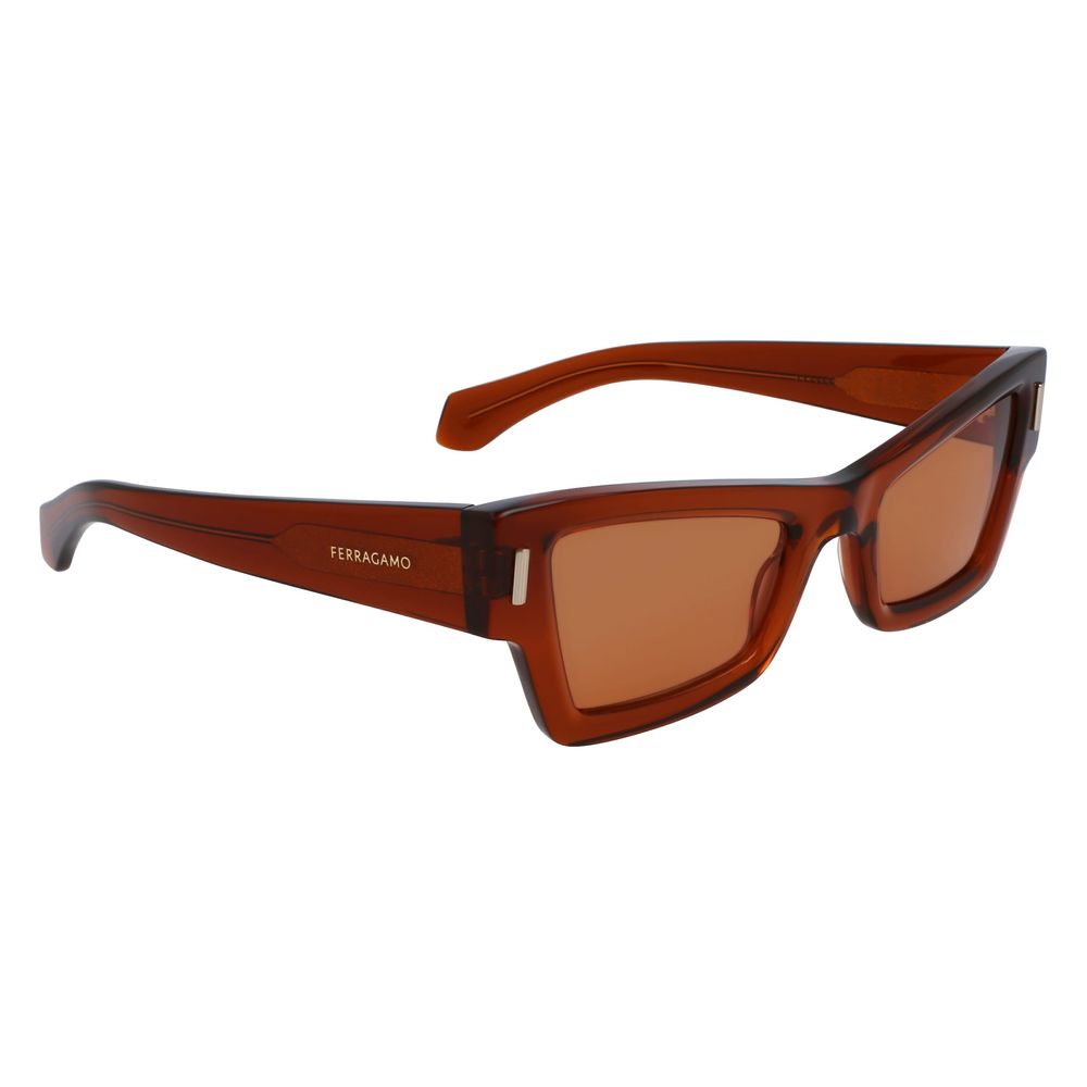 Ferragamo Women’s Sunglasses – Brown Acetate Frame, Brown Lenses