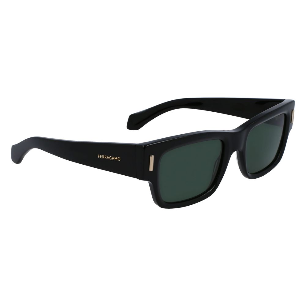 Ferragamo Men's Sunglasses – Black Acetate Frame, Dark Lenses
