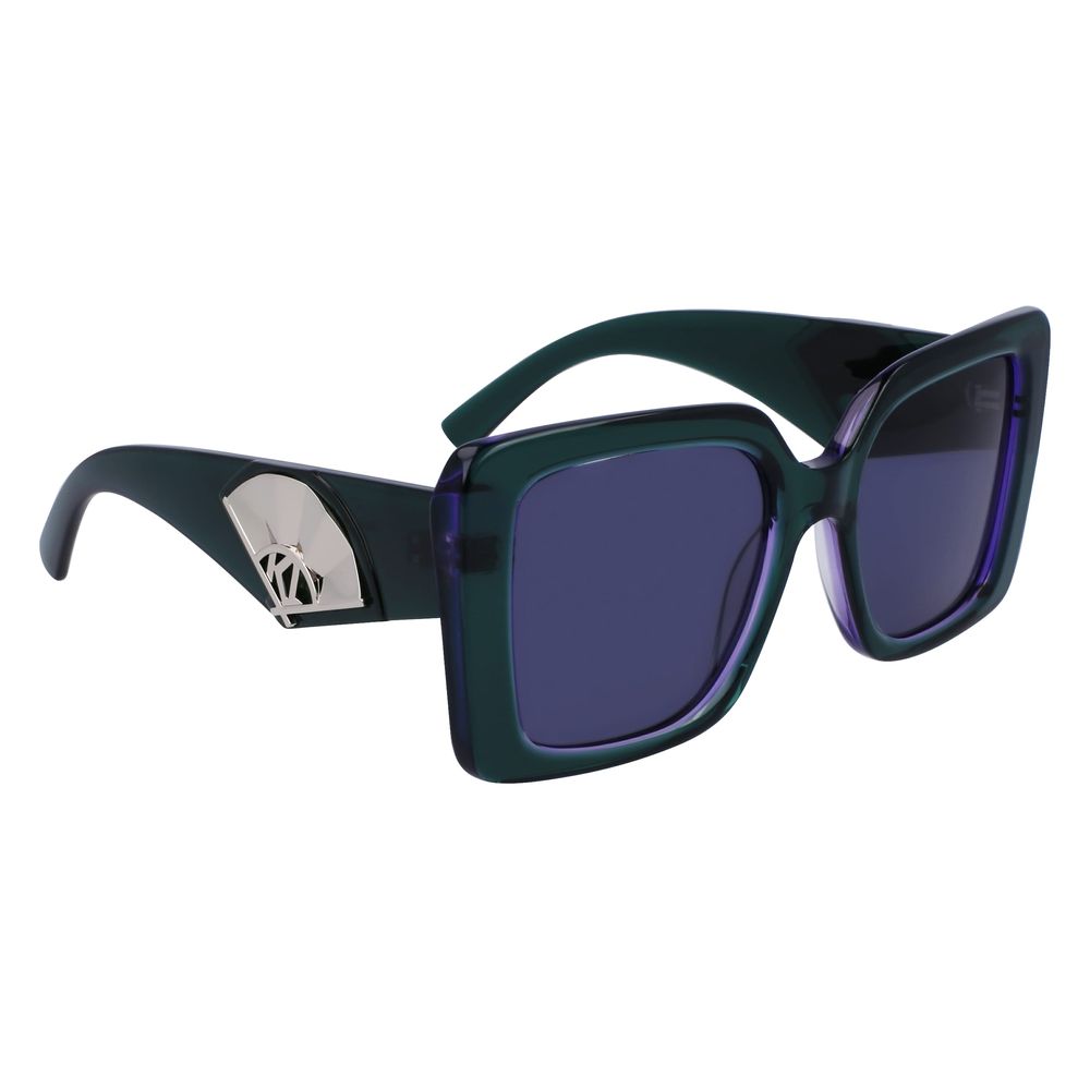 Karl Lagerfeld Women’s Sunglasses – Purple Acetate Frame, Blue Lenses