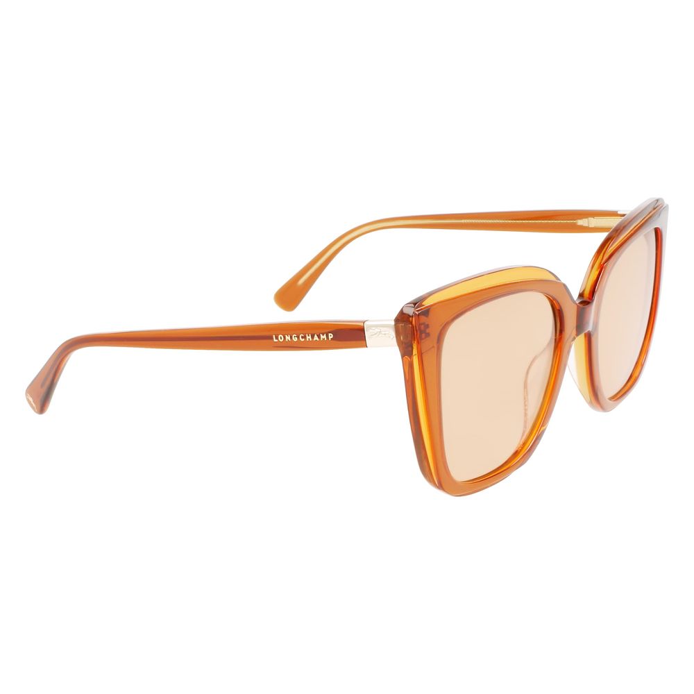 Longchamp Women’s Sunglasses – Orange Acetate Frame, Yellow Lenses