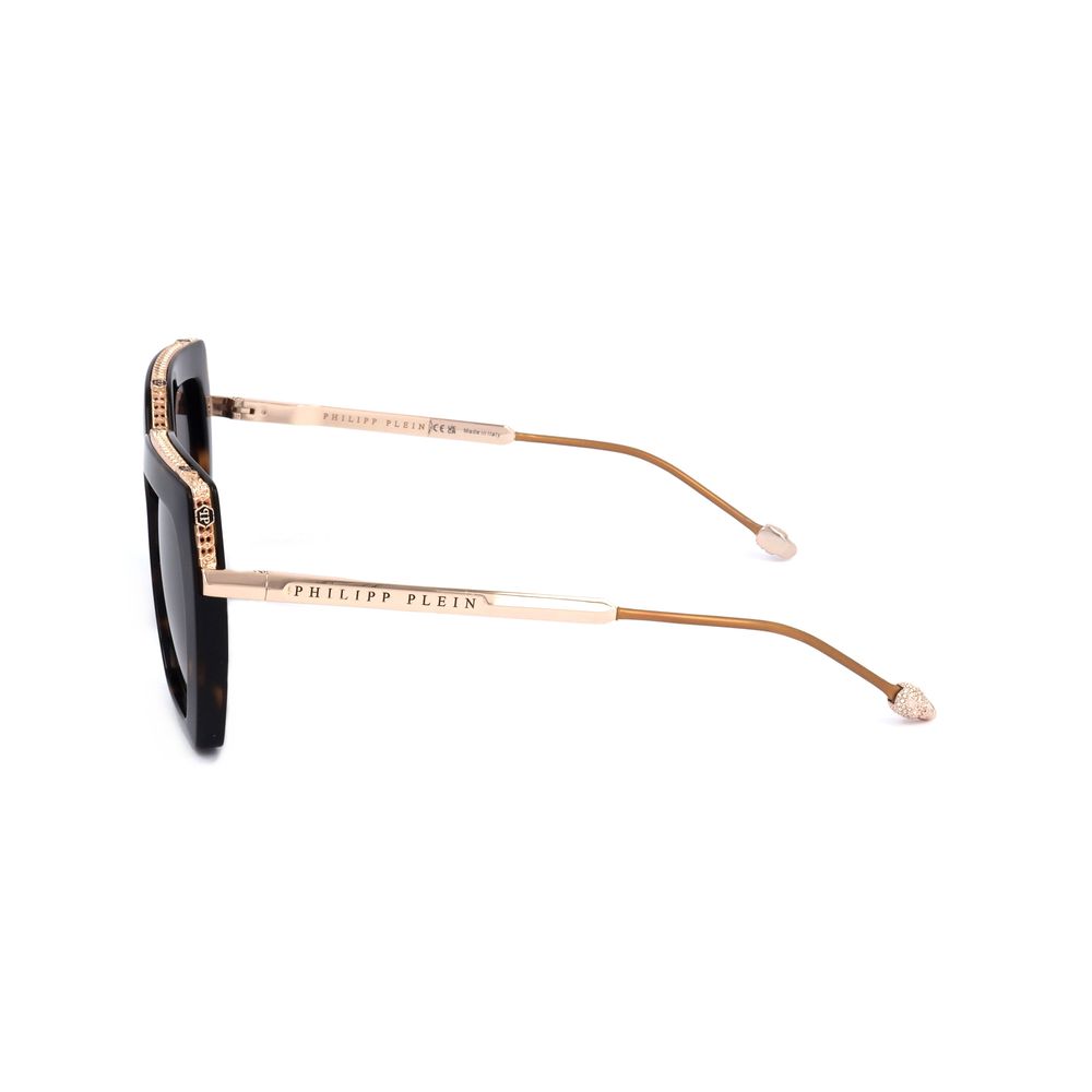 Philipp Plein Women’s Sunglasses – Gold Metal Frame, Brown Lenses