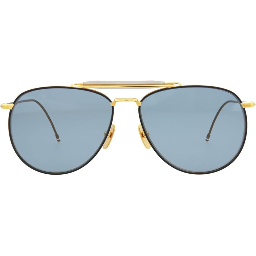 Thom Browne Unisex Sunglasses – Gold Titanium Frame, Blue Gradient Lenses