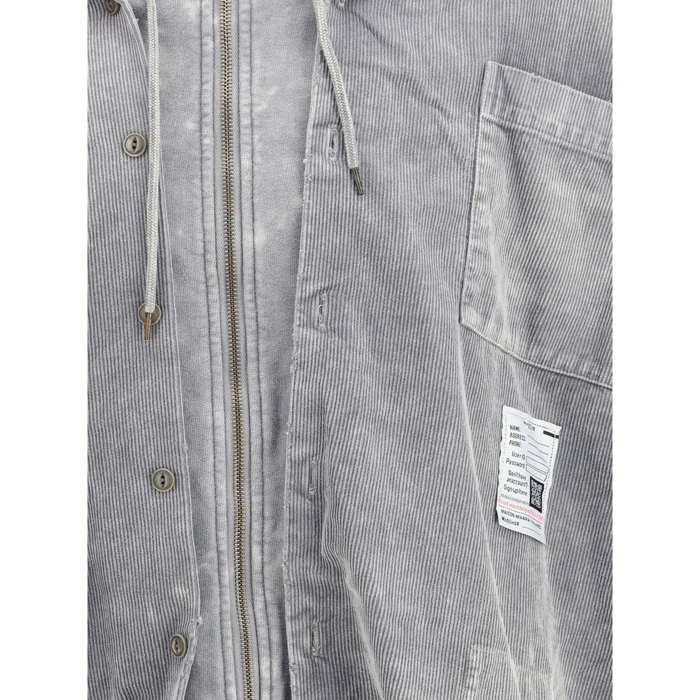 Maison Mihara Yasuhiro Gray Cotton Corduroy Hooded Layered Shirt