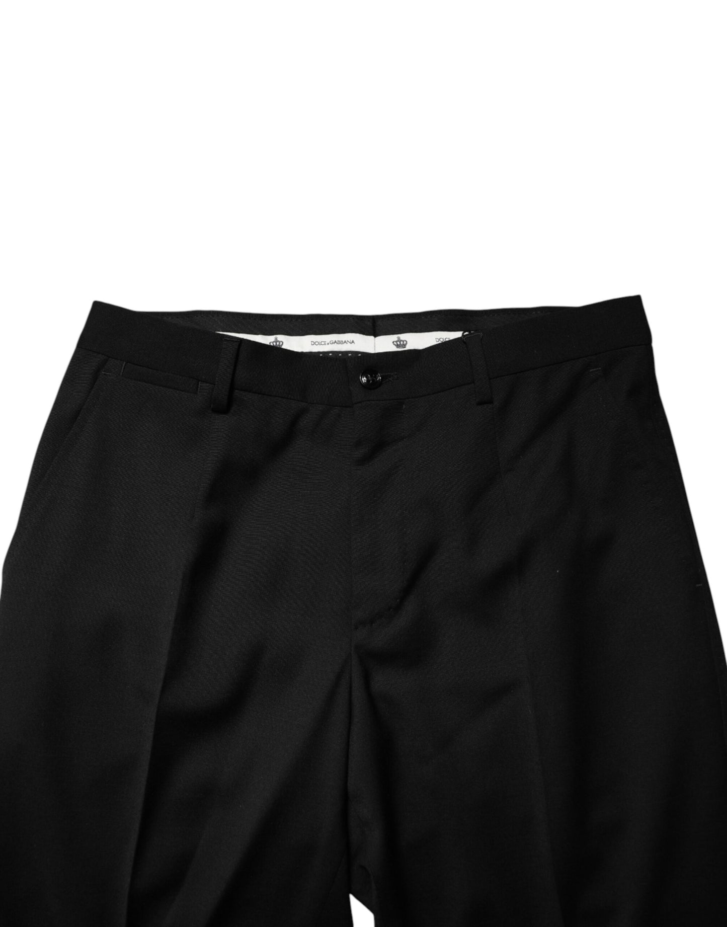 Dolce & Gabbana Black Wool Formal Dress Trouser Pants for Men