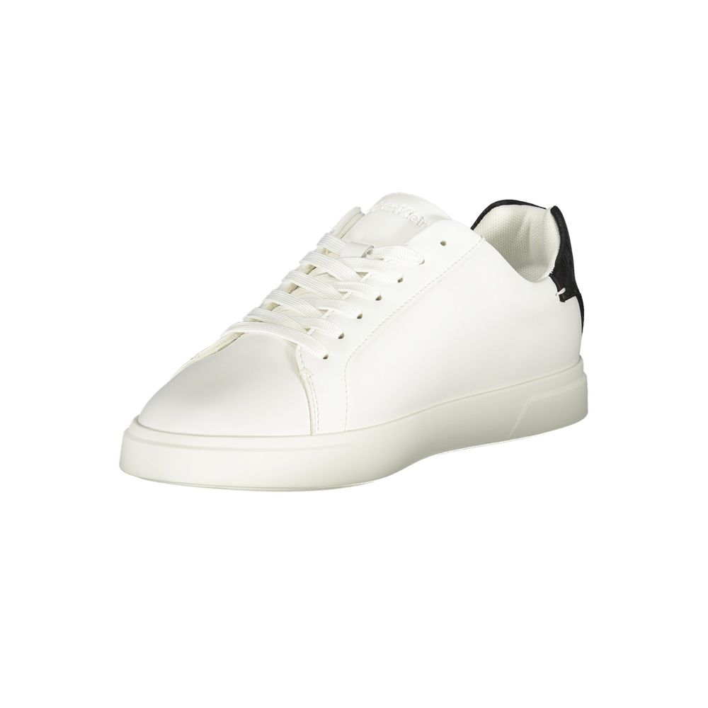Calvin Klein White Polyester Sneaker with Contrasting Details