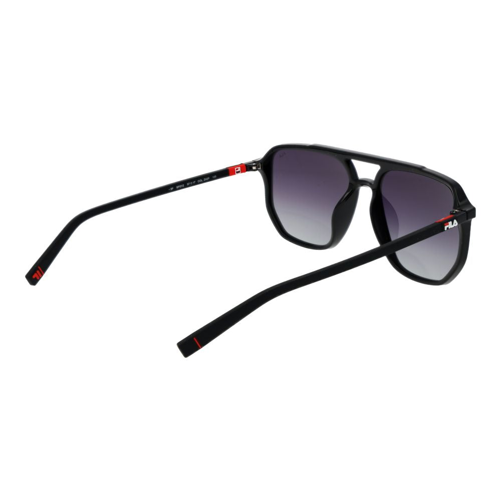 Fila Men’s Sunglasses – Black Full-Rim Frame, Grey Polarized Lenses
