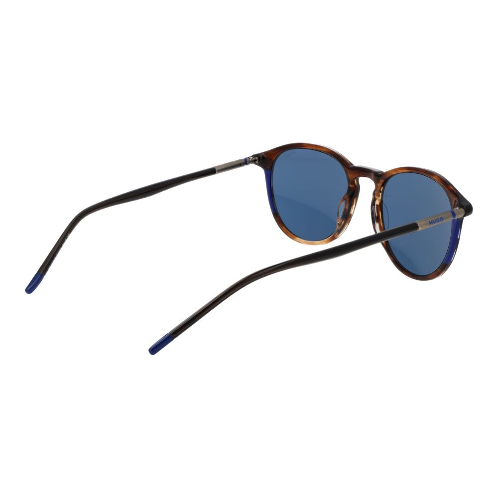 Hugo Boss Men’s Brown Acetate Sunglasses with Blue Lenses