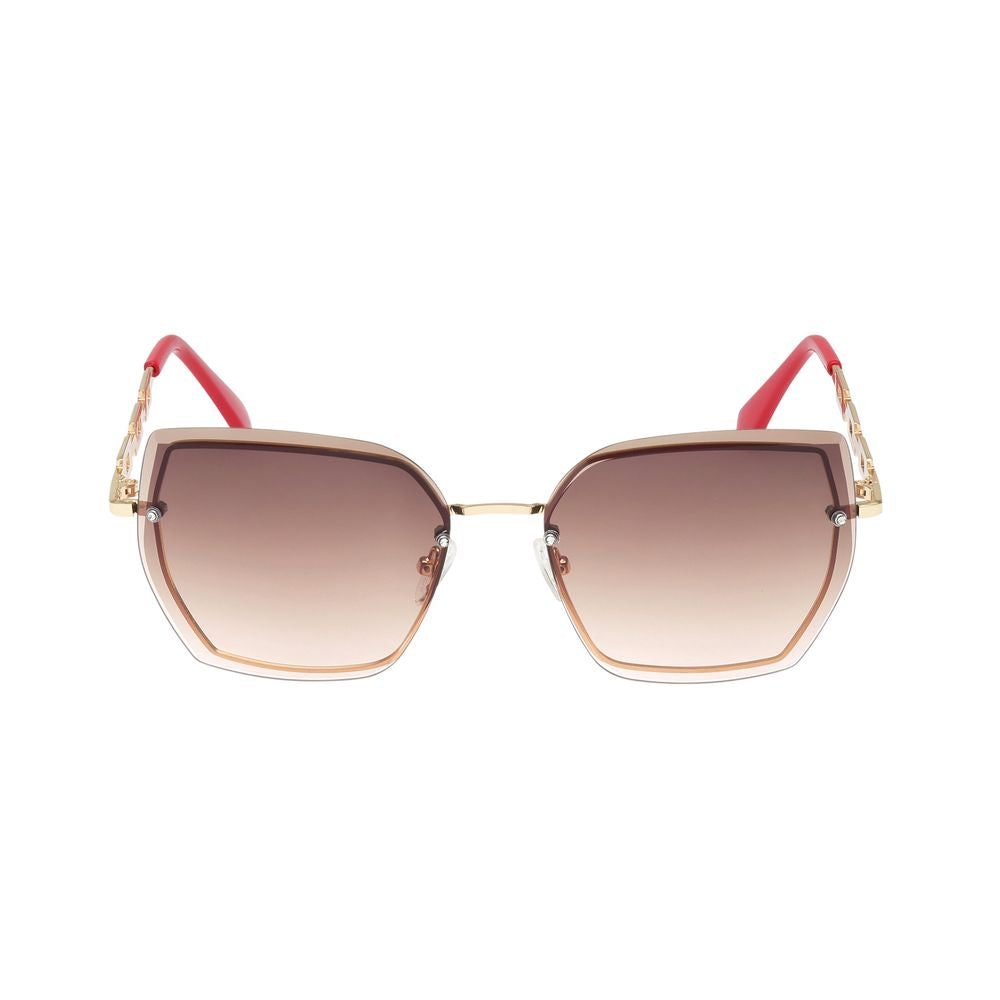 Guess Women’s Sunglasses – Golden Metal Frame, Brown Lenses