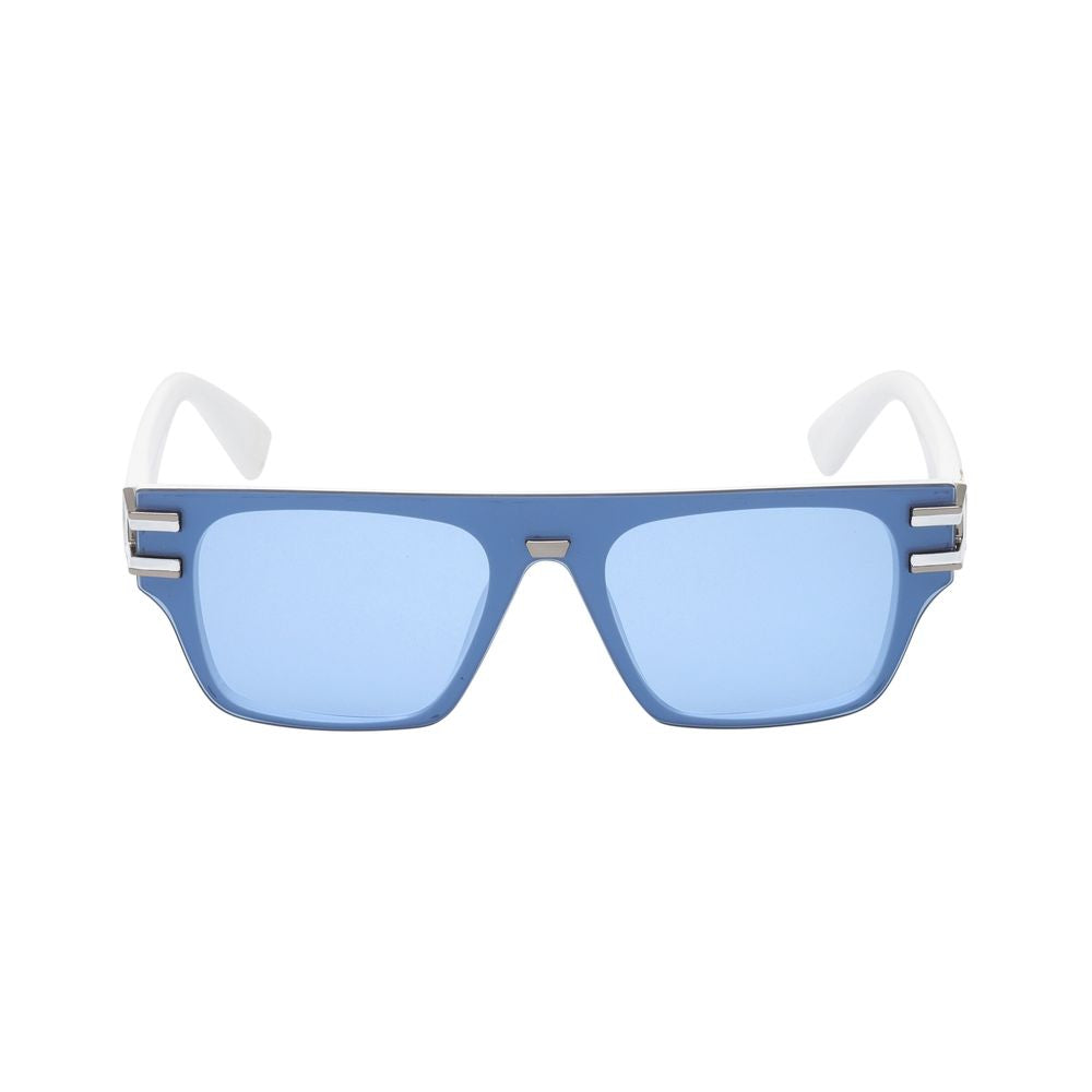 Guess Men’s Sunglasses - White Plastic Frame, Blue Lenses