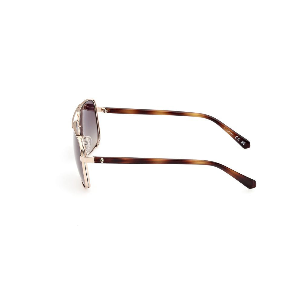 Guess Men’s Gold Metal Sunglasses – Brown Lenses
