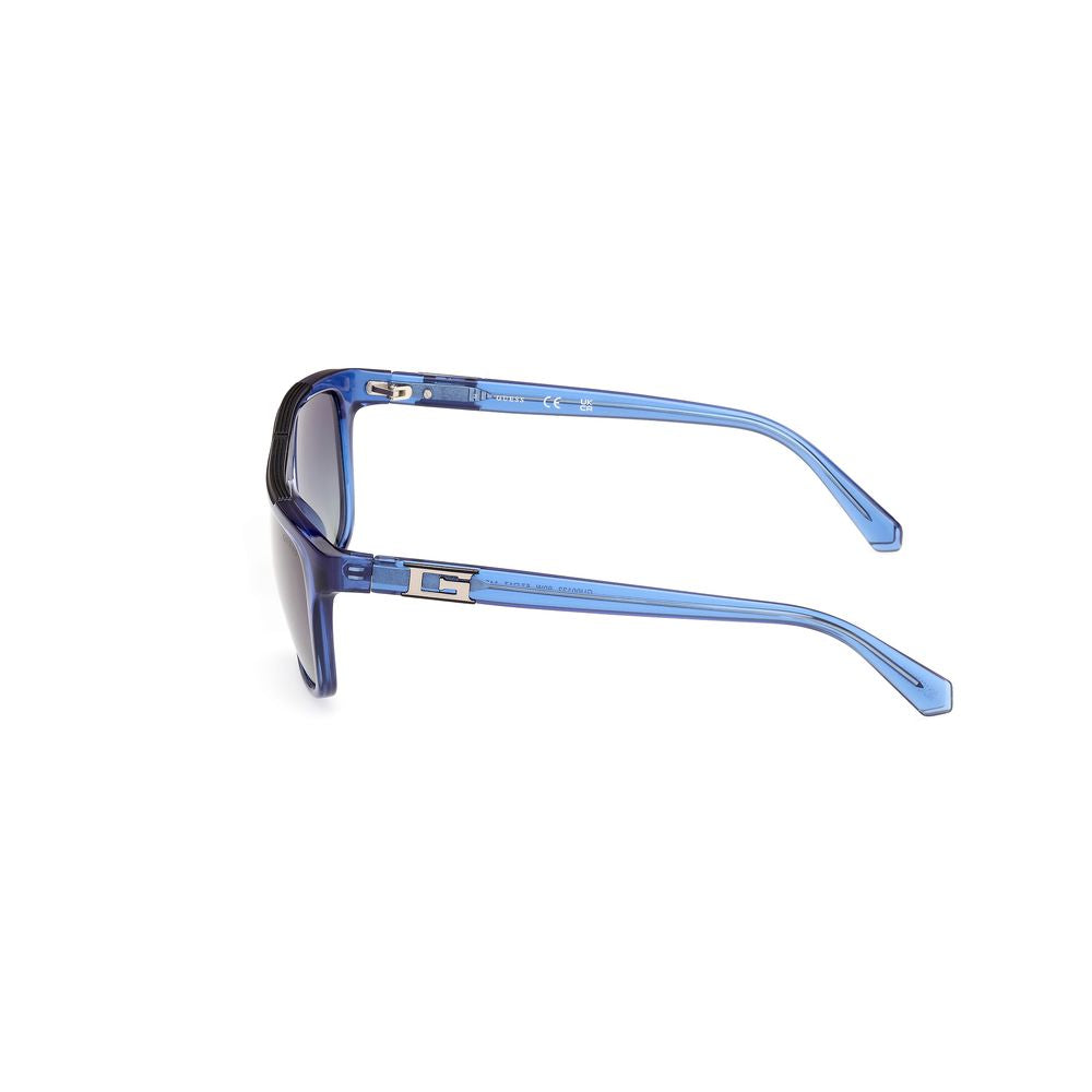 Guess Men’s Sunglasses – Blue Resin Frame, Grey Lenses