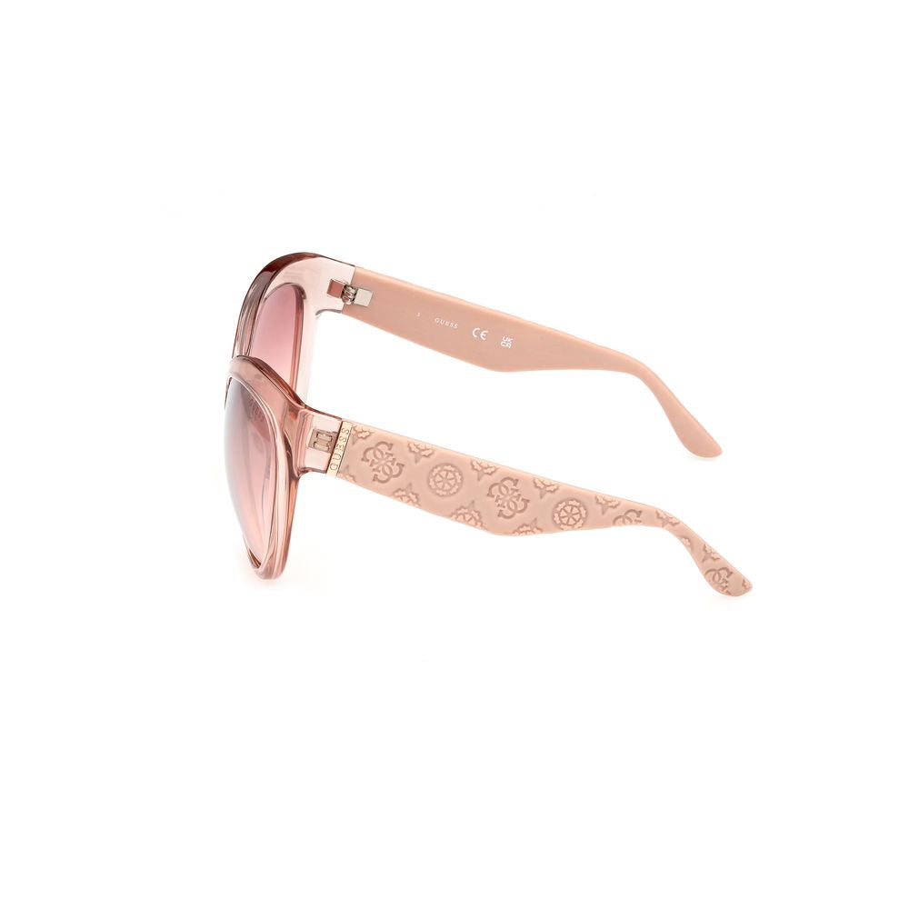 Guess Women’s Sunglasses – Beige Full-Rim Frame, Pink Lenses