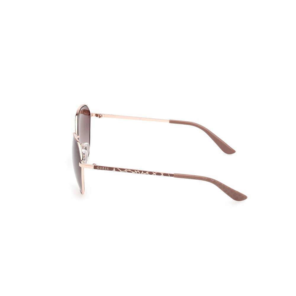 Guess Women’s Sunglasses - Beige Metal Frame, Brown Lenses