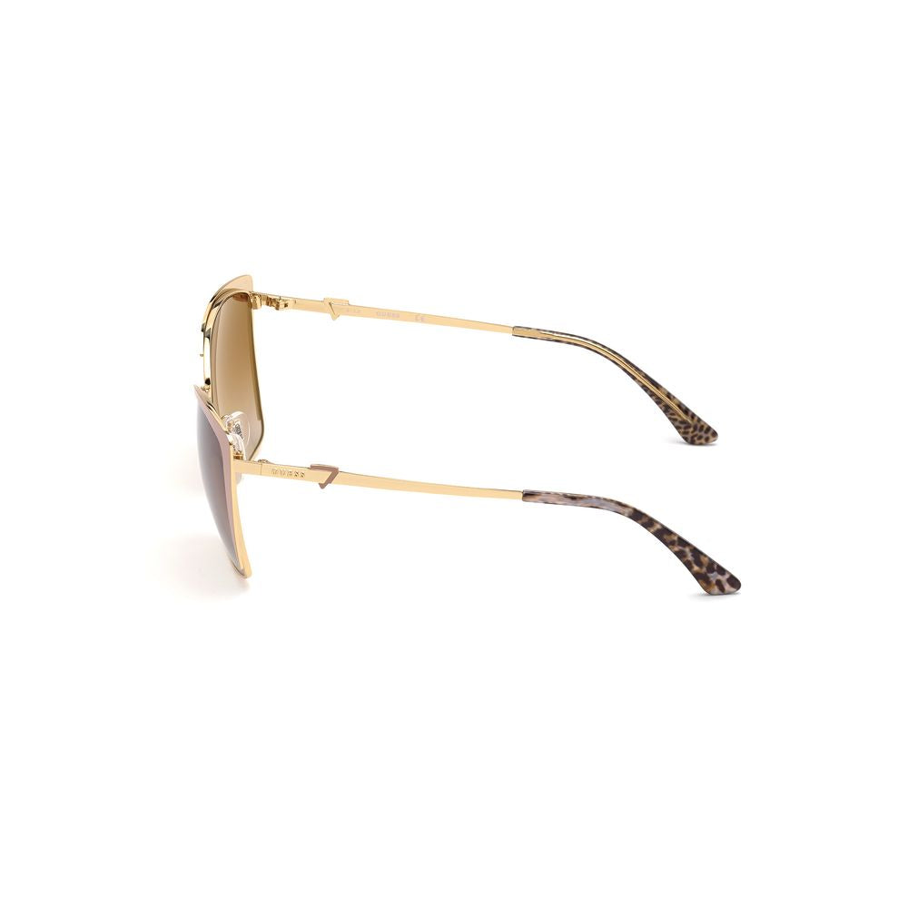 Guess Women’s Sunglasses – Beige Metal Frame, Brown Lenses