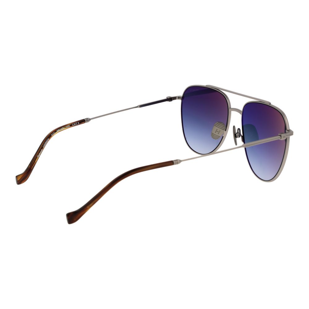 Hackett Men’s Sunglasses – Silver Metal Frame, Blue Mirrored Lenses
