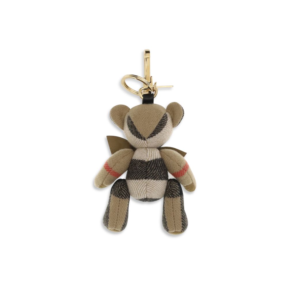 Burberry Beige Cashmere Thomas Bear Charm Keychain