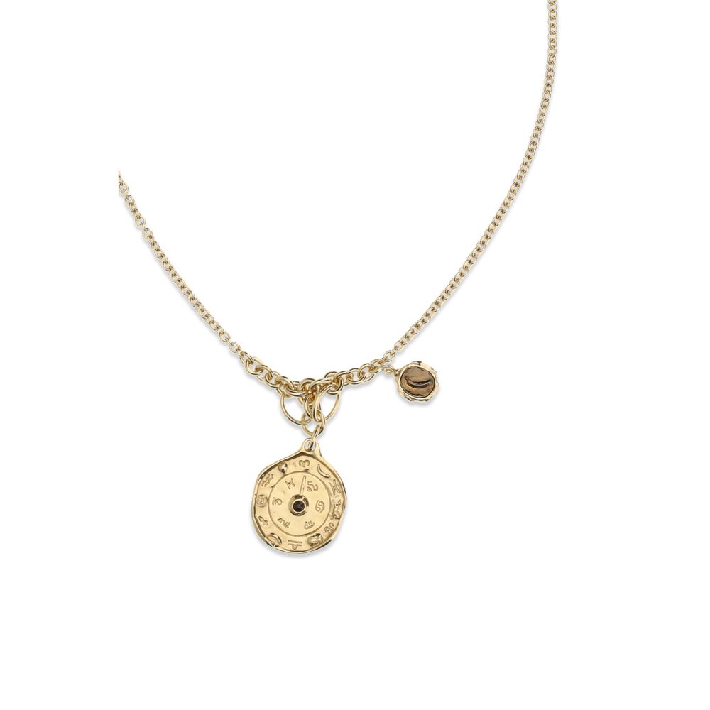 Chloé Gold Brass Medals Pendant Necklace