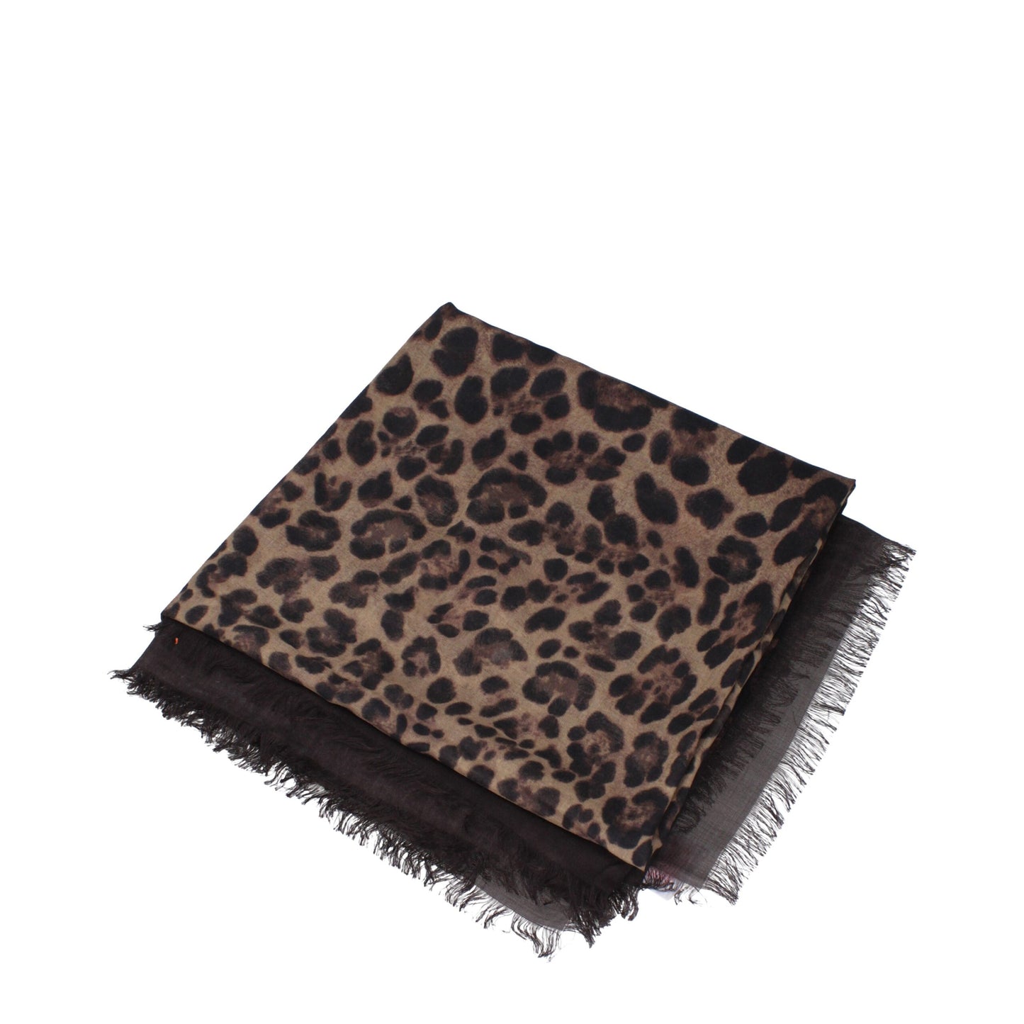 Valentino Garavani Brown Leopard Cashmere Foulard