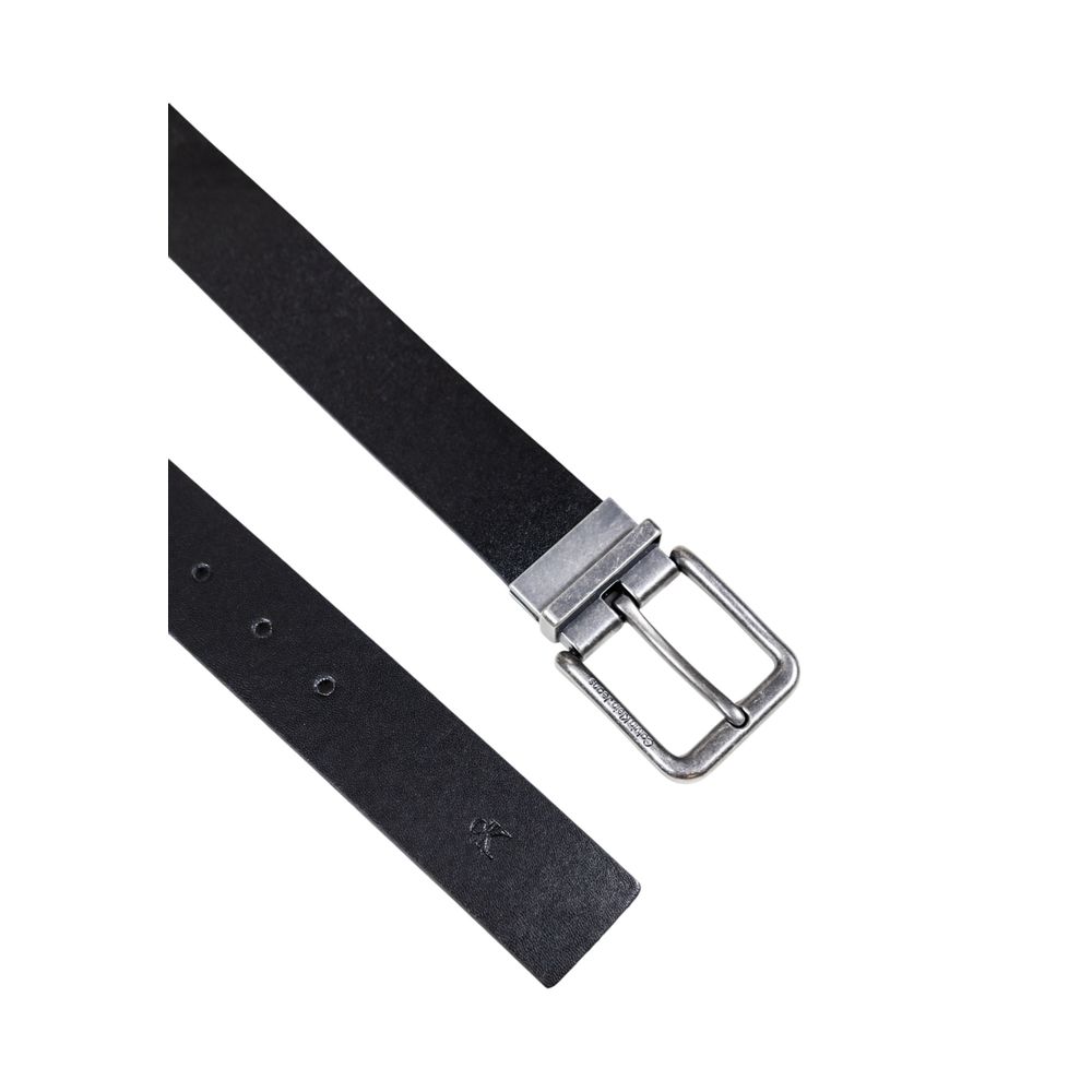 Calvin Klein Black Leather Belt - Classic Casual Reversible 35MM