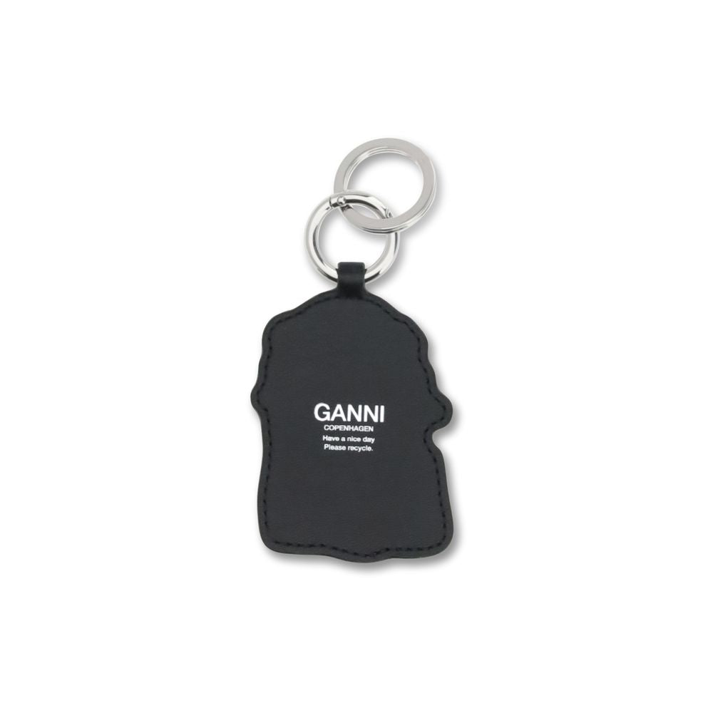 Ganni White Recycled Leather Keychain - Poodle Key Ring