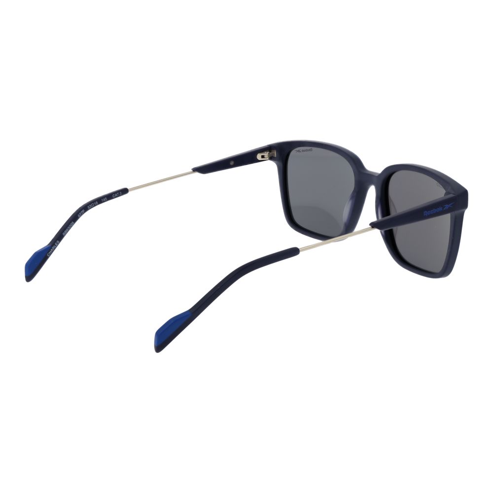 Reebok Men’s Sunglasses – Blue Plastic Frame, Grey Mirrored Lenses
