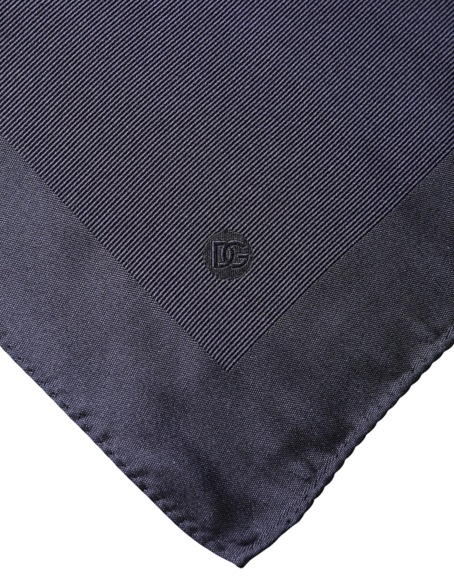 Dolce & Gabbana Blue Logo Silk Square Handkerchief Scarf