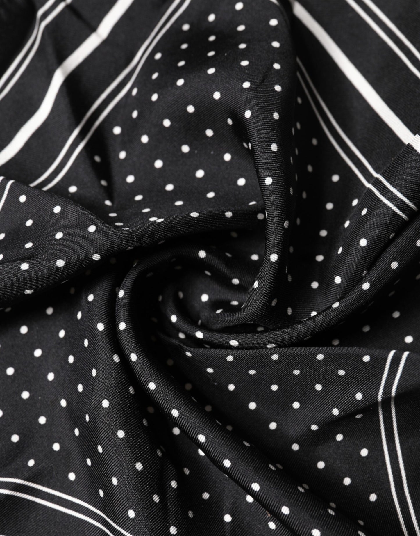 Dolce & Gabbana Black Polka Dot Square Handkerchief
